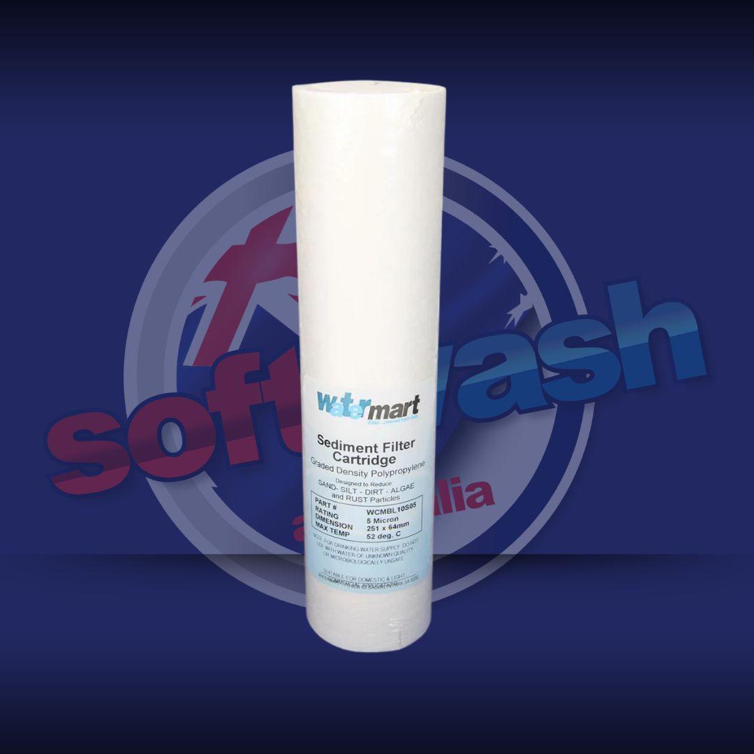 10in x 2.5in Sediment Filter 5 micron. NOT for SINGLE pre-filter DI Systems