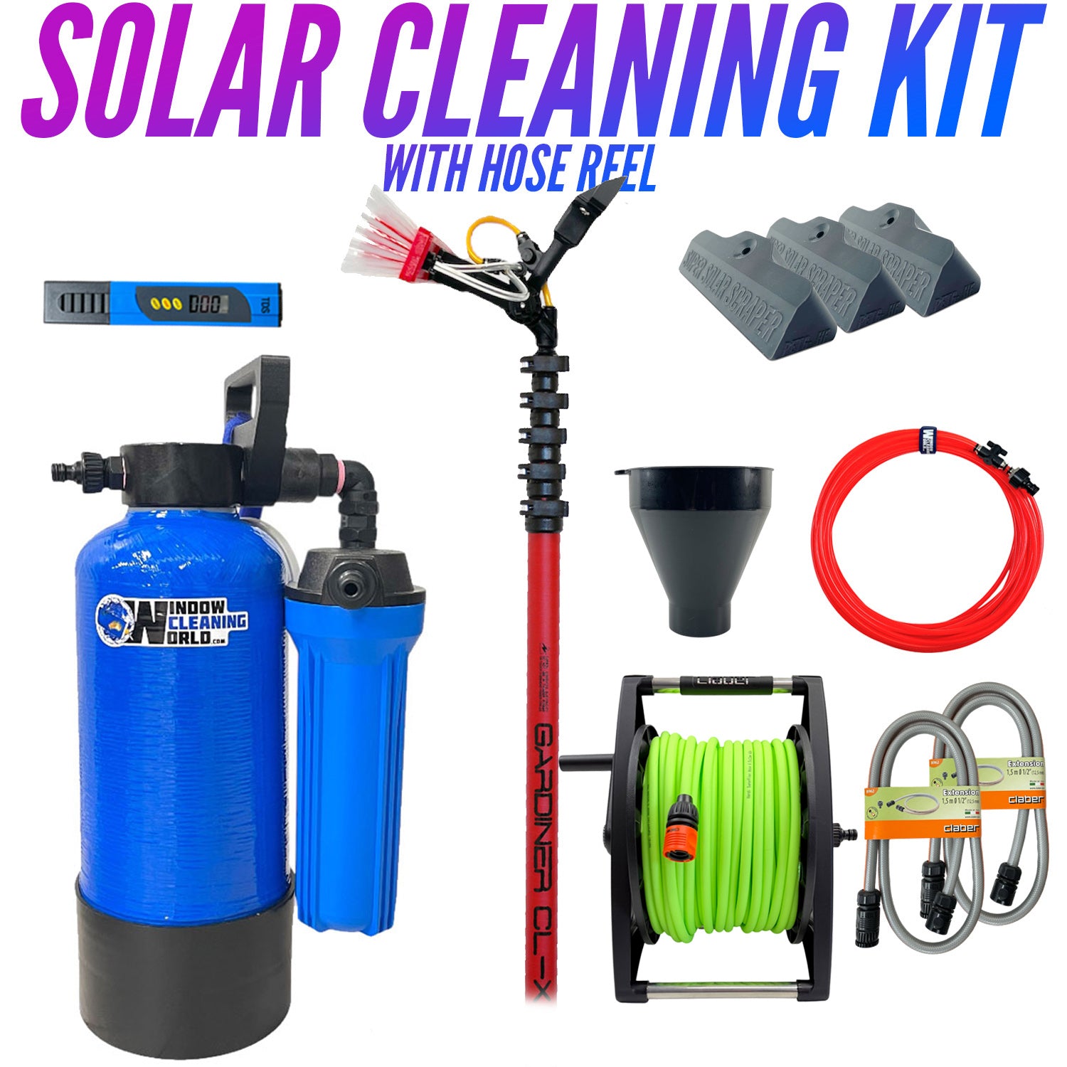 Water-Fed Solar Panel Cleaning Kit