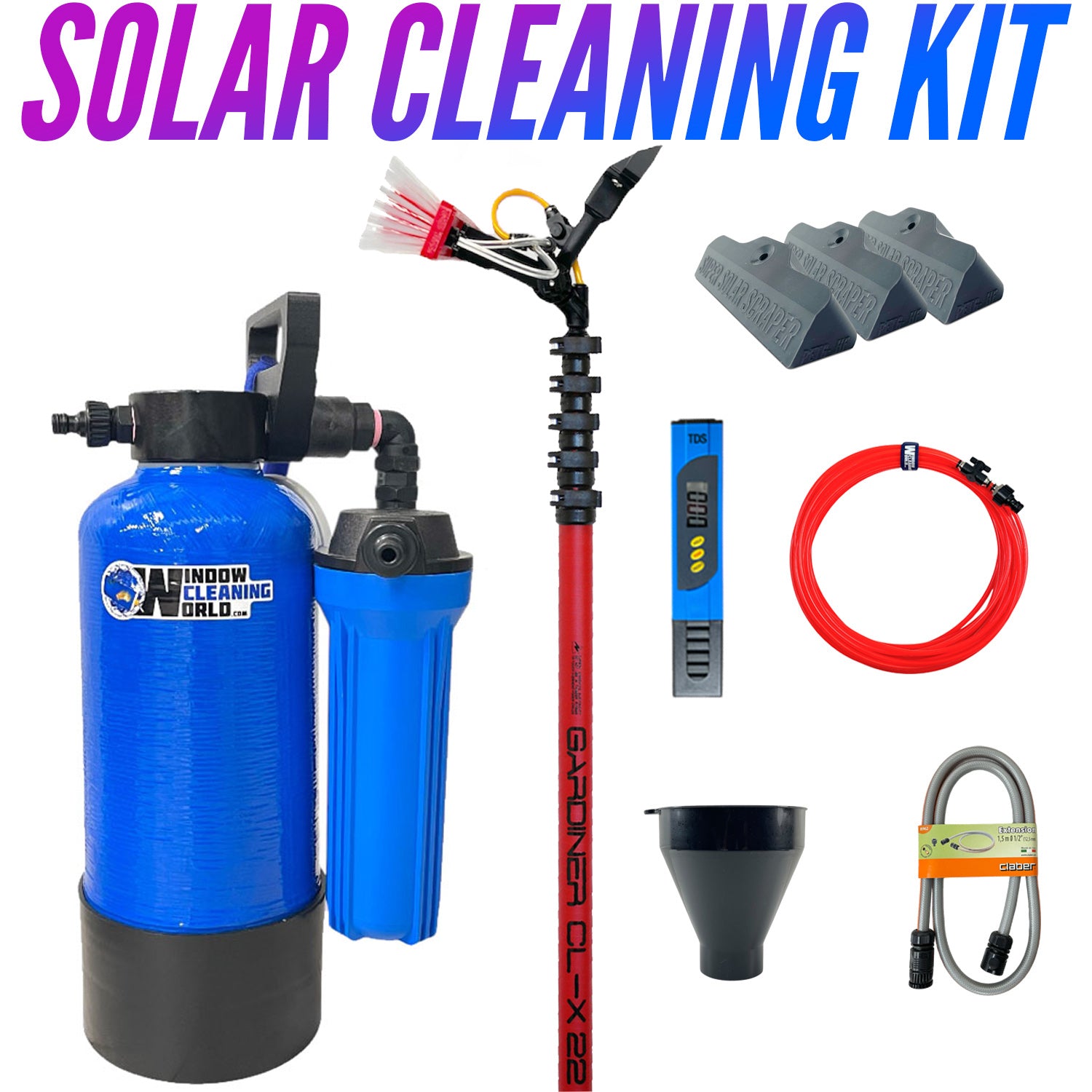 Water-Fed Solar Cleaning Kit WITHOUT Hose & Reel