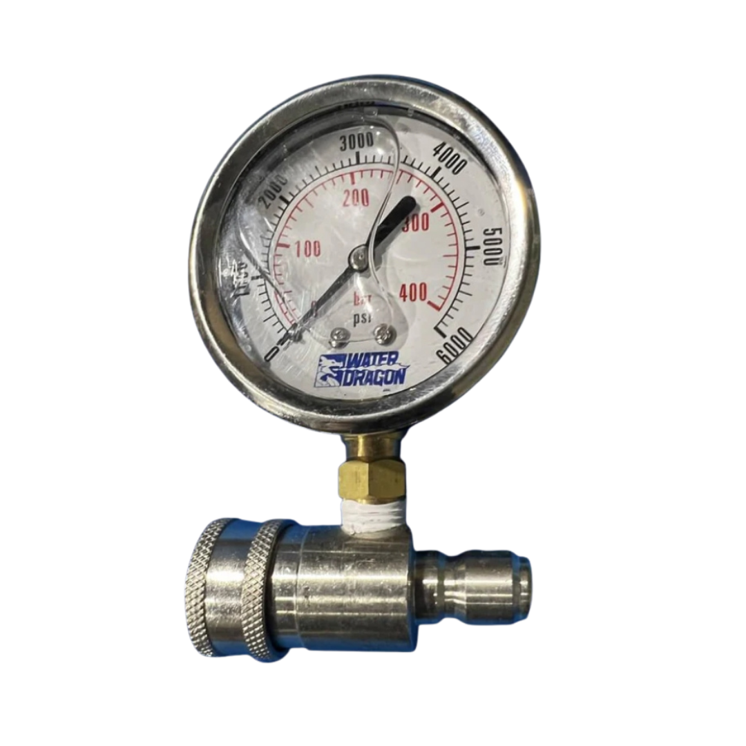 In Line Pressure Gauge - Quick Connect Suite Pressure Washer