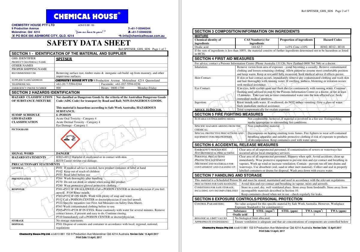 SWA - Spitser Spear Pump & Timber Stain Remover