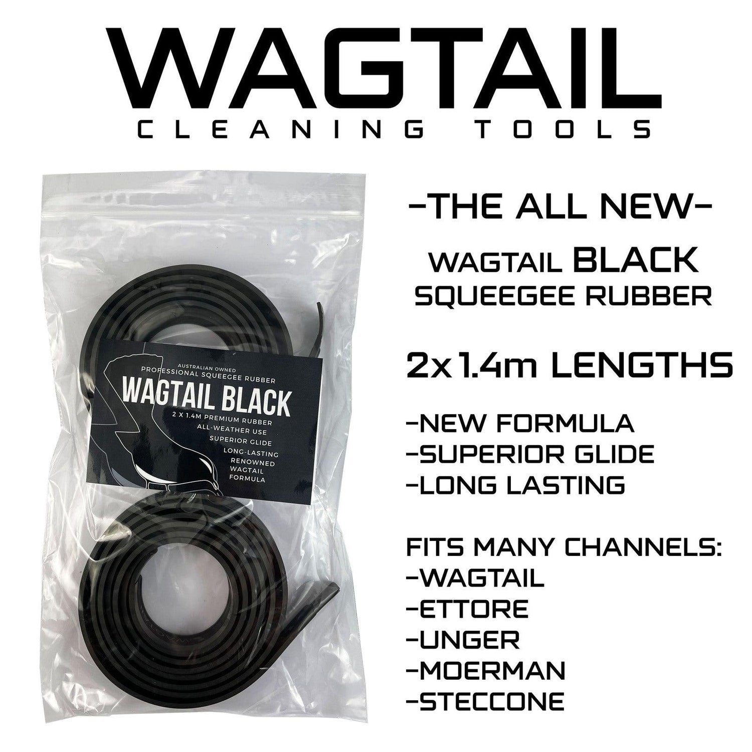 Black Squeegee Rubber - Wagtail