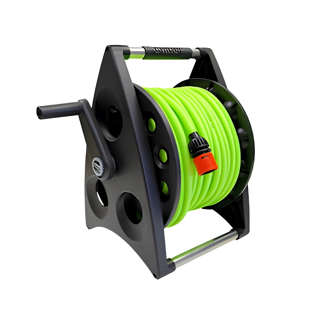 Kiros Compact Hose Reel + 50m x 6mm Verdi Hose Set | Italian-Made Water Fed Upgrade