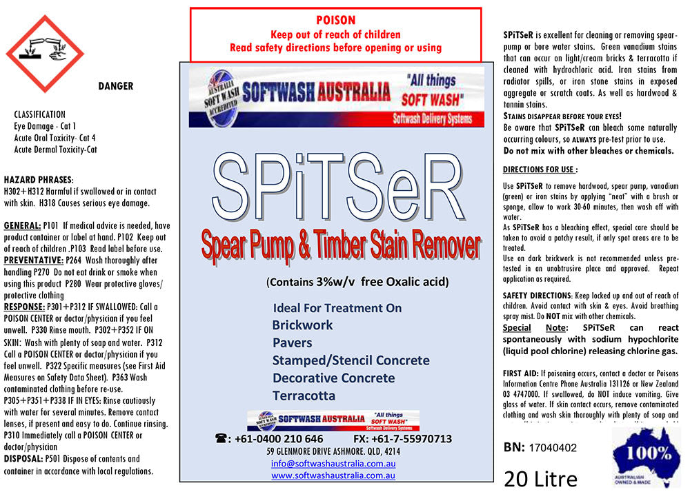 SWA - Spitser Spear Pump &amp; Timber Stain Remover