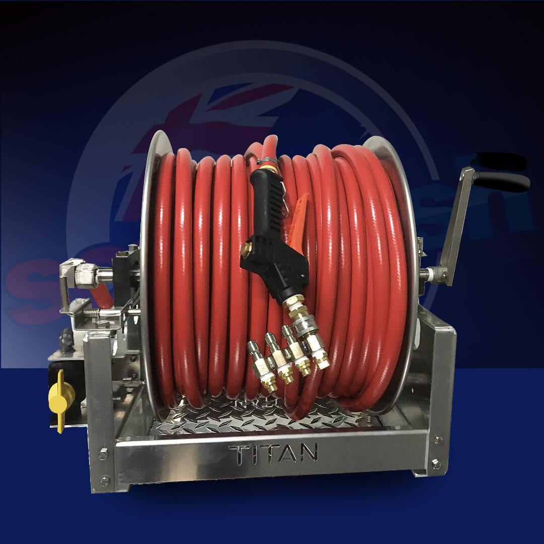 Titan 12 Inch T4312S Stainless/Aluminium Hose reels