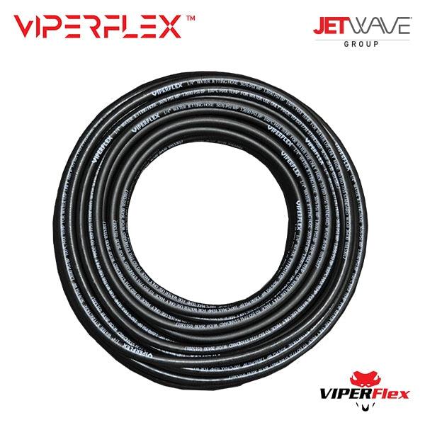 Jetwave 30M DWB Viperflex Black Smooth Cover Hose w/ 3/8" F Connections