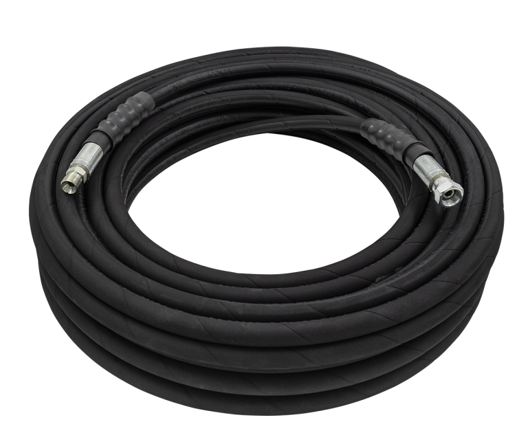 3/8″ R2 2 Wire Hose – Black – 6,000 PSI – Lenflex - 50 Meter