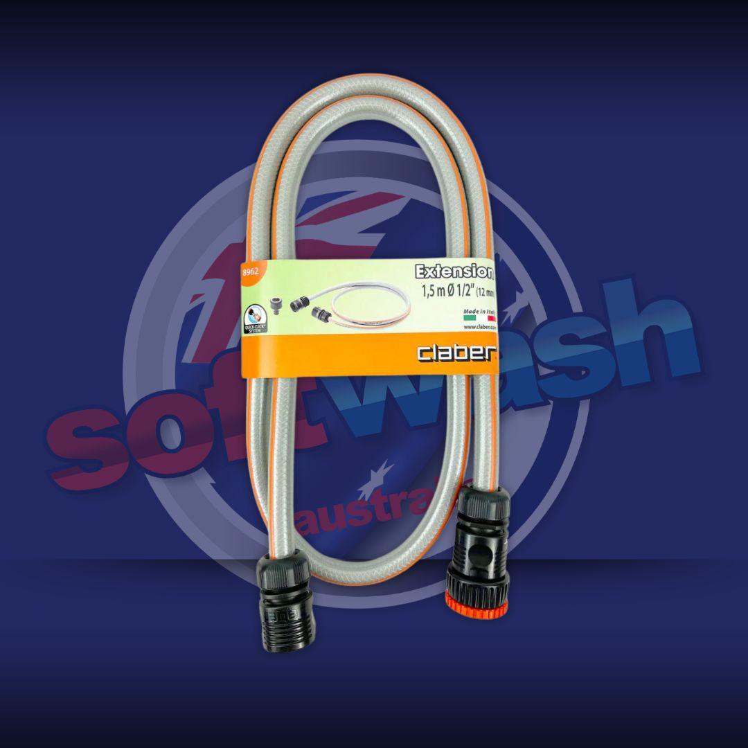 Claber 12mm Lead Hose 1.5m Includes 1" - 3/4" Tap Adapter to suit Australian Taps.
