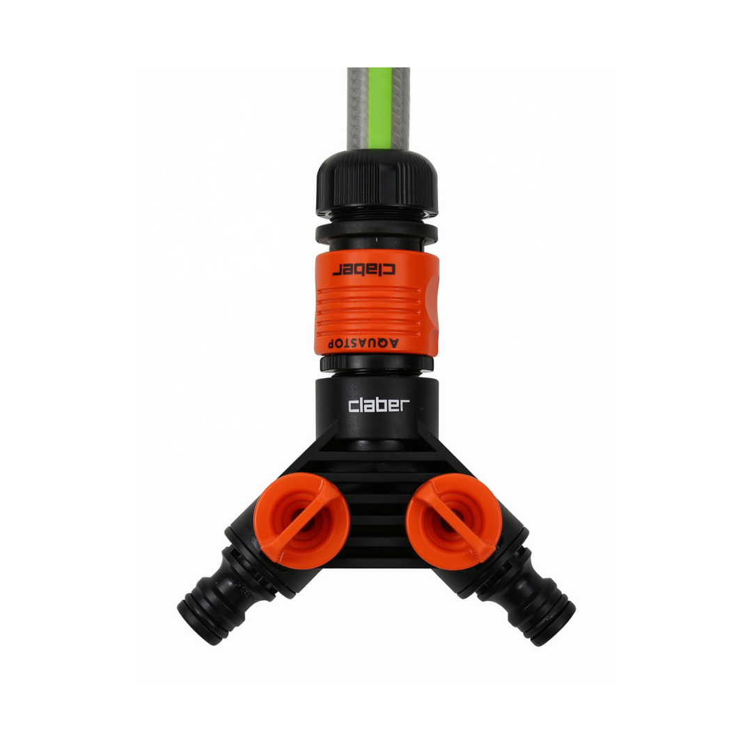 Claber 2-way hose splitter with valves