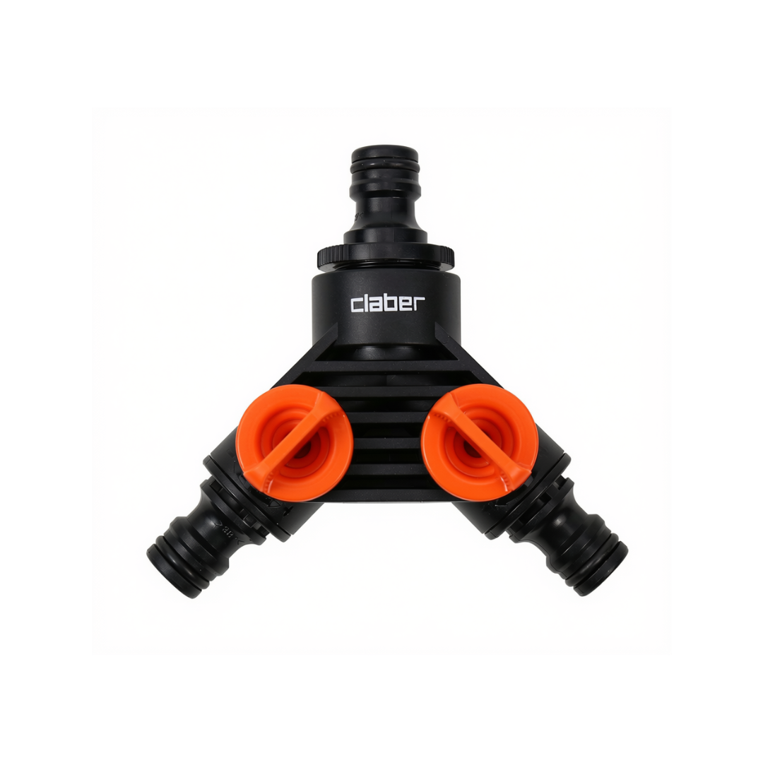 Claber 2-way hose splitter with valves