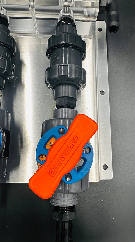 Acrylic Manifold With Flat Plate Mounting Hayward Valves - 1/2 and 3/4 Inch Available