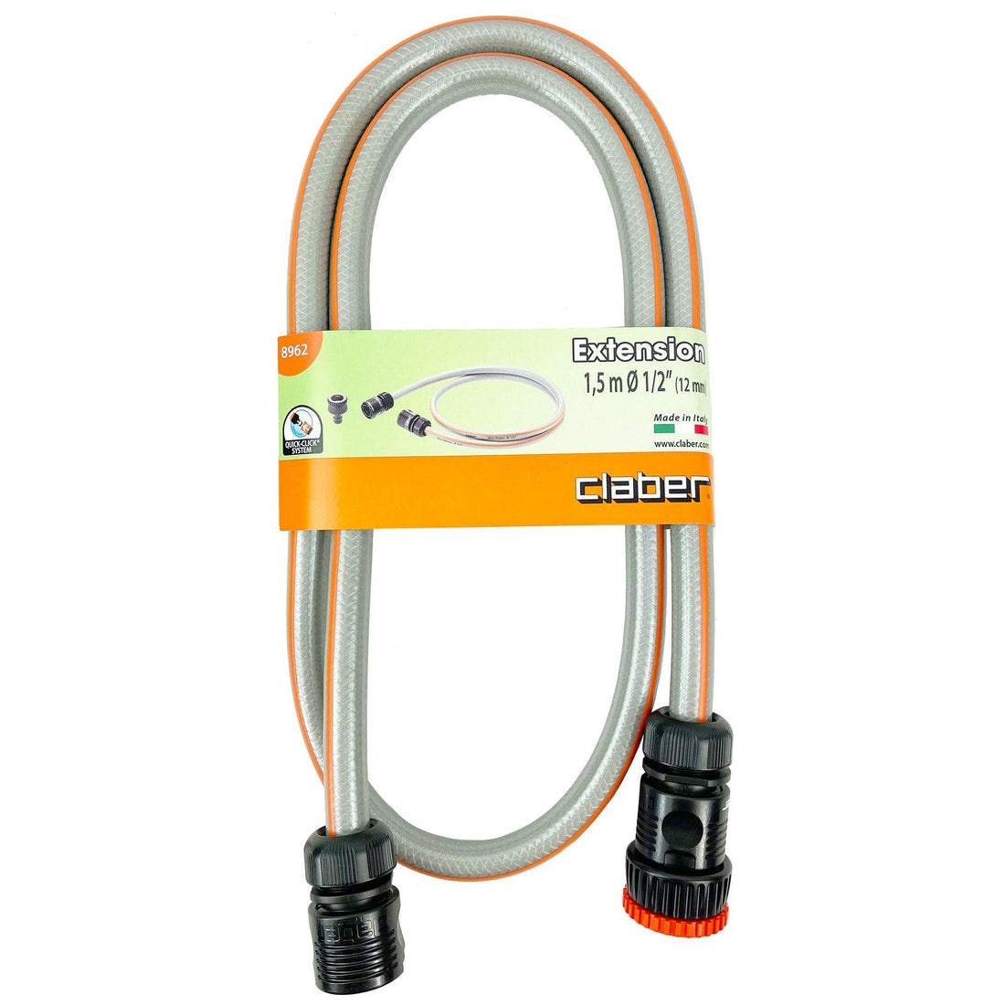 Claber 12mm Lead Hose 1.5m Includes 1" - 3/4" Tap Adapter to suit Australian Taps.