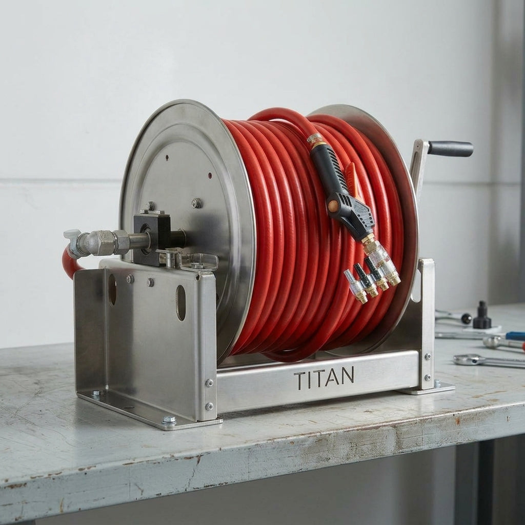 Titan 12" Stainless & Aluminium Hose Reel (T4312)