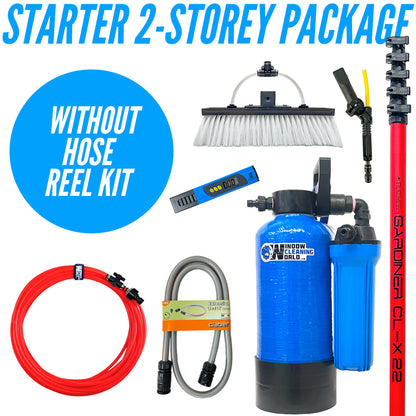 2 Storey Water-Fed Window Cleaning Package Pole, 11.5l Tank, Resin and All Attachments