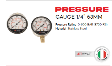 PRESSURE GAUGE 1/4” 63MM - 2 Variant