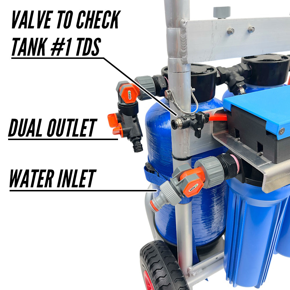 Twin 8L DI Pure Water Trolley System with Pre-Filters & Buddy Box