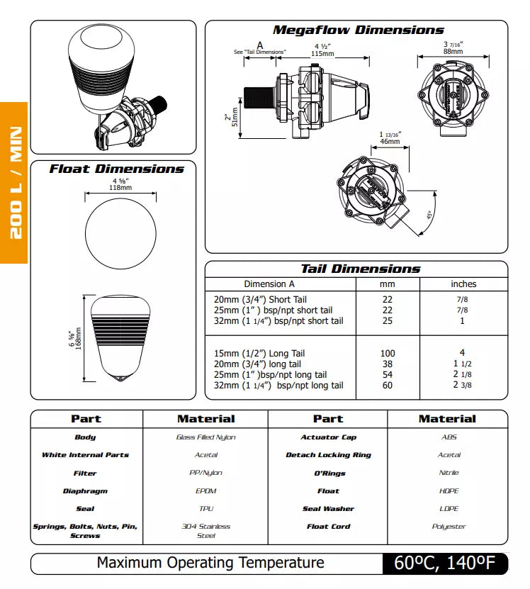 Jobe Trough Float Valve - 3/4 Inch