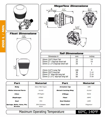 Jobe Trough Float Valve - 3/4 Inch