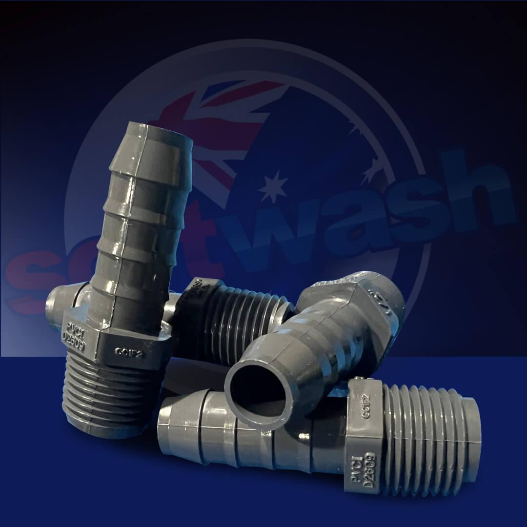 1/2 INCH PVC HOSE BARB – Softwash Australia