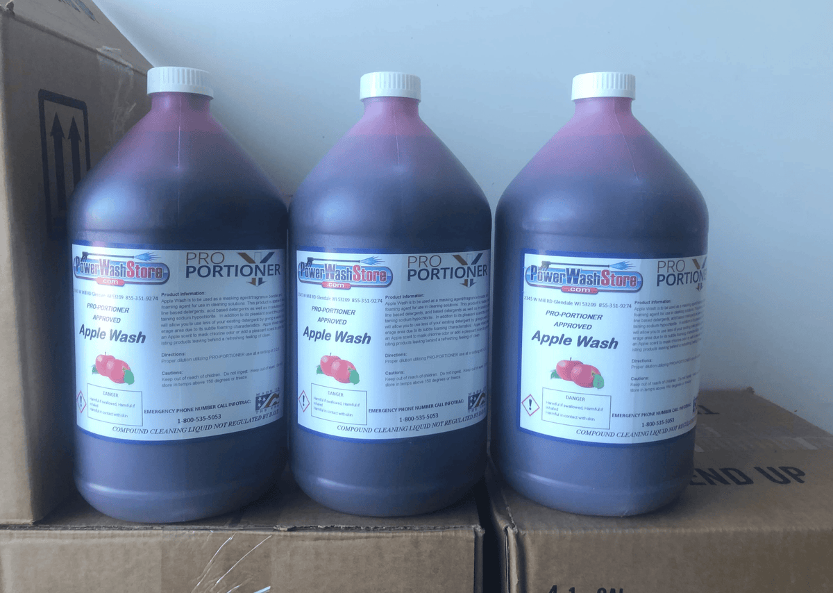 Apple Wash 1 US Gallon - Proportioner Ready Scented Soap Booster with Marker
