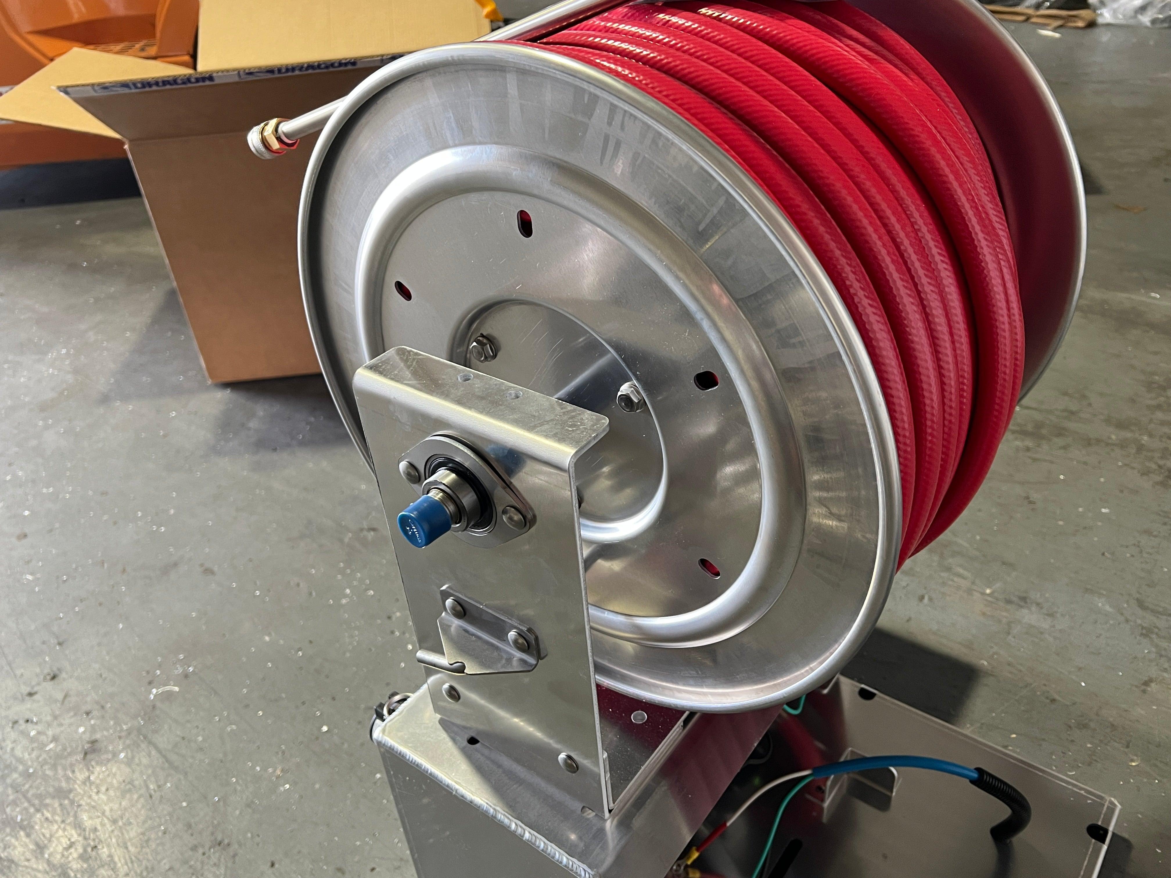 Kurri Tech Hose, Chem Gun and JRod included. Stainless and Aluminium Hose Reel